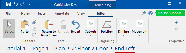 Click to view example of Machining Editor and some of the available options